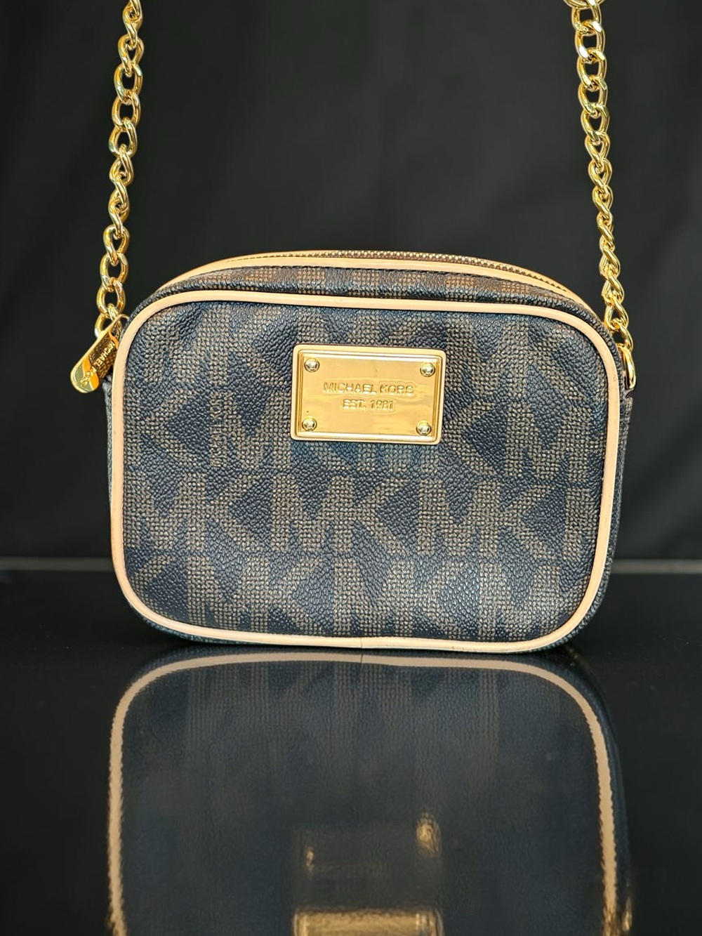 Michael Kors Jet Set Monogram Small Camera Crossbody Bag